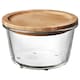 亚博平台信誉怎么样宜家365 +食品容器和盖子的圆形玻璃/竹,20盎司