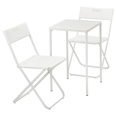 FEJAN Tisch + 2 Klappstuhle / außen weiß/ weiß