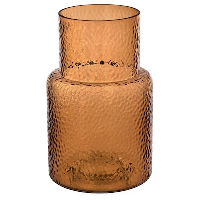 KONSTFULL花瓶,gemustert /布劳恩,26厘米