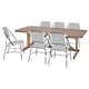 NORRMANSO / VASSHOLMEN Tisch + 6 Stuhle / außen Akazie /施瓦茨weiß220 x100厘米