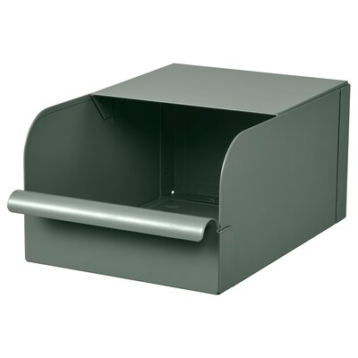 REJSA盒子,x25.0x12.5 graugrun /金属,17.5厘米