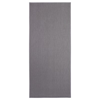 SÖLLINGE Teppich flach gewebt, grau, 65x150 cm