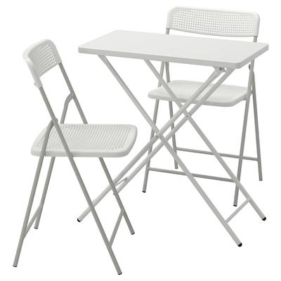 TORPARO Tisch + 2 Klappstuhle / außen weiß/ weiß/格劳,×70厘米