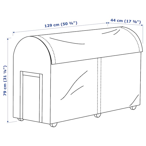 TOSTERO Auflagenbox / außen,施瓦兹,129 x44x79厘米