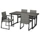 VARMANSO Tisch + 4 Stuhle / außen dunkelgrau / dunkelgrau 161厘米