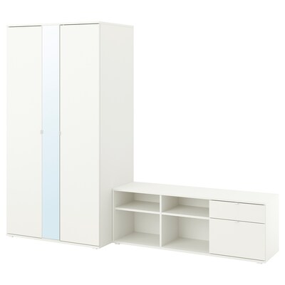 VIHALS双门衣柜- / Bankkombination weiß251 x57x200厘米