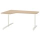 BEKANT角落里桌子上离开,白橡木单板染色/白色,160 x110厘米