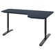 BEKANT角落的桌子,油毡蓝色/黑色,160 x110厘米