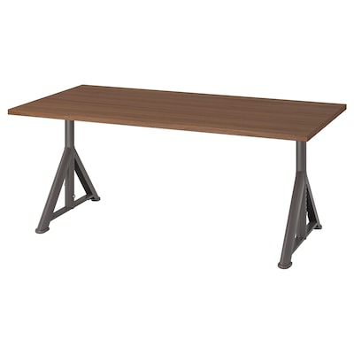 IDASEN办公桌,棕色/深灰色160 x80厘米