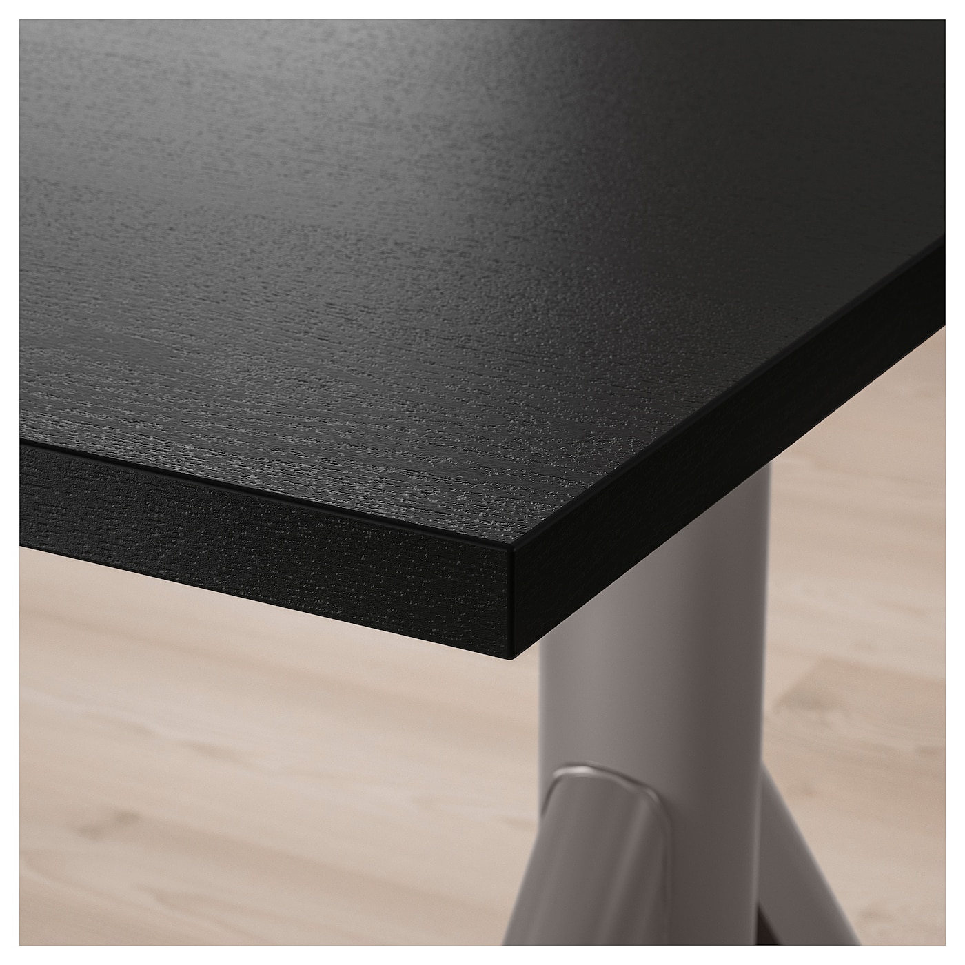 IDASEN办公桌坐/站,黑色/深灰色,160 x80厘米