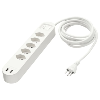 KOPPLA 5维插座2 USB端口,白色,3.0米