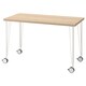 LAGKAPTEN / KRILLE桌子,白色染色橡木影响/白色,x60 120厘米