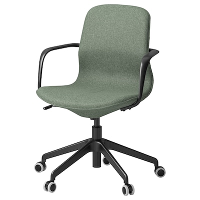 LANGFJALL会议椅扶手,贡纳灰绿/黑色