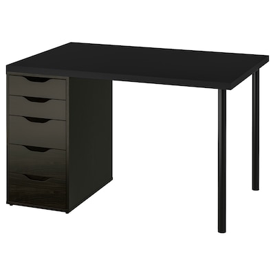 MALVAKT ALEX桌子/黑色/黑褐色120 x80厘米
