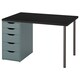 MALVAKT ALEX桌子/黑色/ grey-turquoise 120 x80厘米