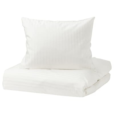 2 NATTJASMIN被套和枕套,白色,240 x220/50x60厘米