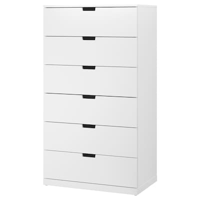 NORDLI衣柜有6个抽屉，白色，80x145厘米