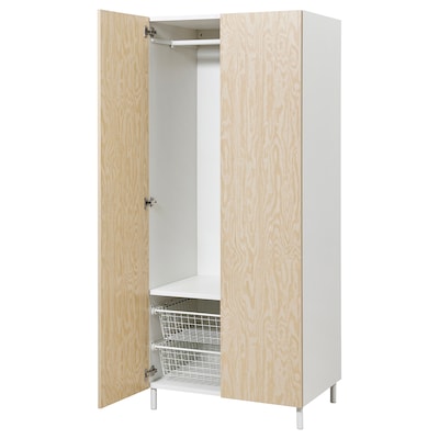PLATSA和2门衣柜,白色/ Kalbaden活泼松效果,80 x57x191厘米