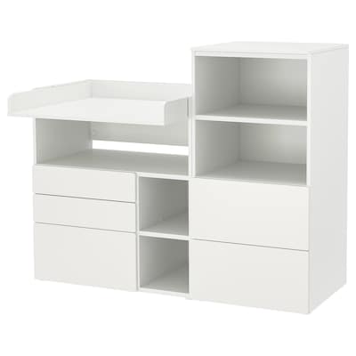 SMASTAD / PLATSA变化表,白色的白色/书柜,150 x79x123厘米