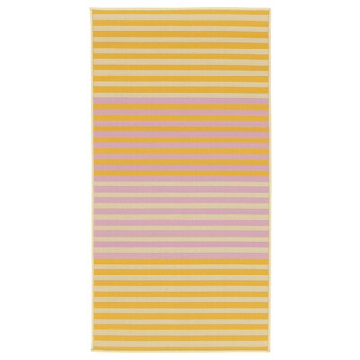 KORSNING Teppich flach gewebt drinnen /德拉瓦河,gelb /罗莎/ gestreift 80 x150厘米
