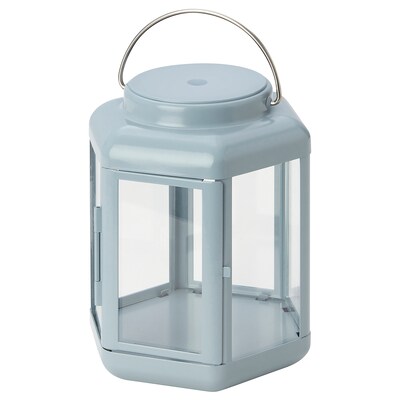 SOMMARLANKE Dekorativ LED-bordlampe, lanterne udendørs / batteridrevet lysebla, 17厘米