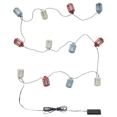 SOMMARLANKE LED-lyskæde地中海12 pærer batteridrevet udendørs / lanterne multifarvet