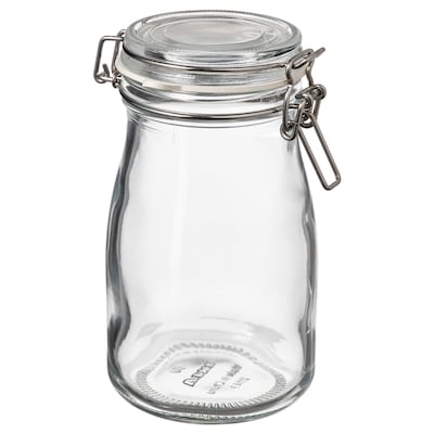 KORKEN瓶子形状的罐盖,透明玻璃,0.4 l