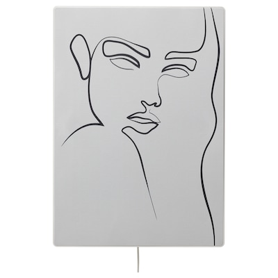 SYMFONISK Panneau décoratif pr cadre enceinte, rêve linéaire - réfléchir