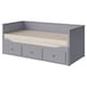 HEMNES床w 3抽屉/ 2床垫,灰色/ Vannareid公司80 x200型cm
