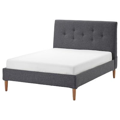 IDANAS软垫床框架,贡纳深灰色,标准的两倍