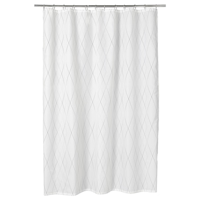 BASTSJON浴帘,白色/灰色/米色,x180 180厘米