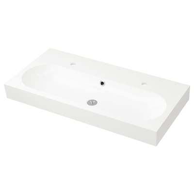 BRAVIKEN单一洗手盆,白色,100 x48x10厘米