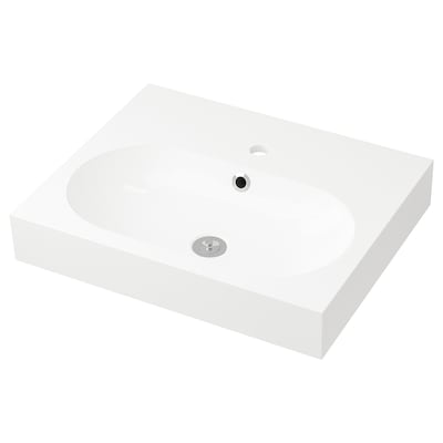 BRAVIKEN单一洗手盆,白色,61 x49x10厘米