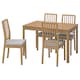 EKEDALEN / EKEDALEN桌子和4把椅子,橡木/ Ramna浅灰色,120/180厘米