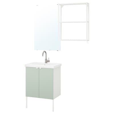 ENHET / TVALLEN浴室家具,11日,白/浅灰绿色的Glypen利用64 x43x87厘米
