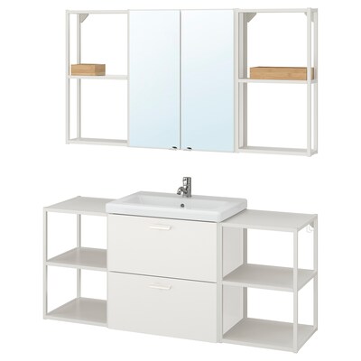 ENHET / TVALLEN浴室家具,18,白色/ Pilkan利用140 x43x65厘米