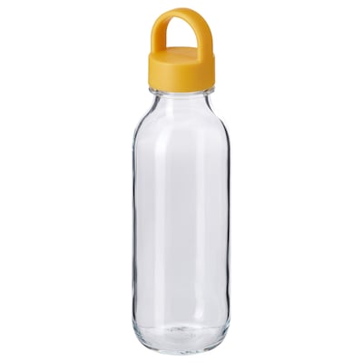 FORMSKON水瓶,透明玻璃/黄,0.5 l