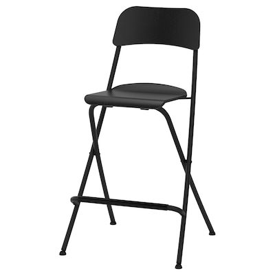 富兰克林酒吧椅靠背,可折叠,黑色/黑色,63厘米
