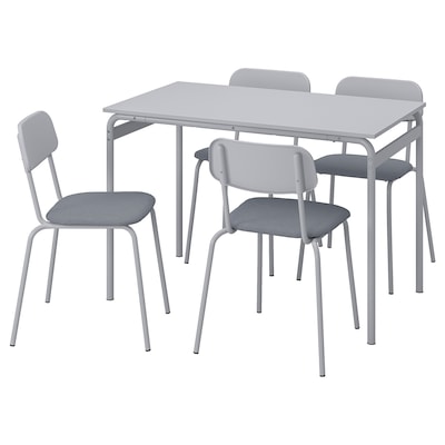 GRASALA / GRASALA桌子和4把椅子,灰色灰色/灰色,110厘米