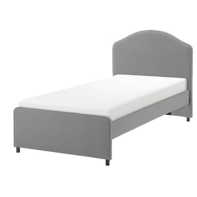 HAUGA软垫床框架,Vissle灰色,标准的单身