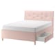 IDANAS软垫存储床,贡纳淡粉色,标准的国王