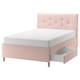 IDANAS软垫存储床,贡纳淡粉色,标准的两倍
