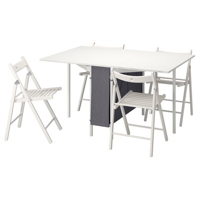 KALLHALL /联合国桌子和4把椅子,白色/灰色/白色,x89x145/98 33厘米