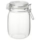 KORKEN罐盖子,透明玻璃,1 l