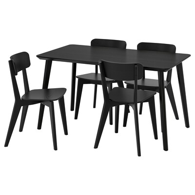 LISABO / LISABO桌子和4把椅子,黑色/黑色,140 x78厘米