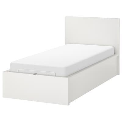 白垩土奥斯曼床,白色,标准的单身
