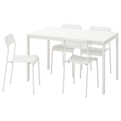 MELLTORP /中桌子和4把椅子,白色,125厘米