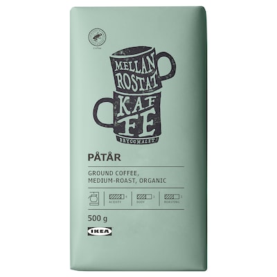 PATAR过滤咖啡、地面、中度烤制有机/雨林联盟认证500 g