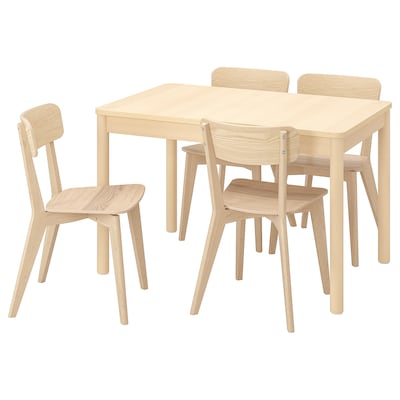 RONNINGE / LISABO桌子和4把椅子,桦木/桦木、118/173厘米
