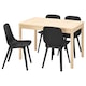 RONNINGE / ODGER桌子和4把椅子,桦木/无烟煤,118/173厘米